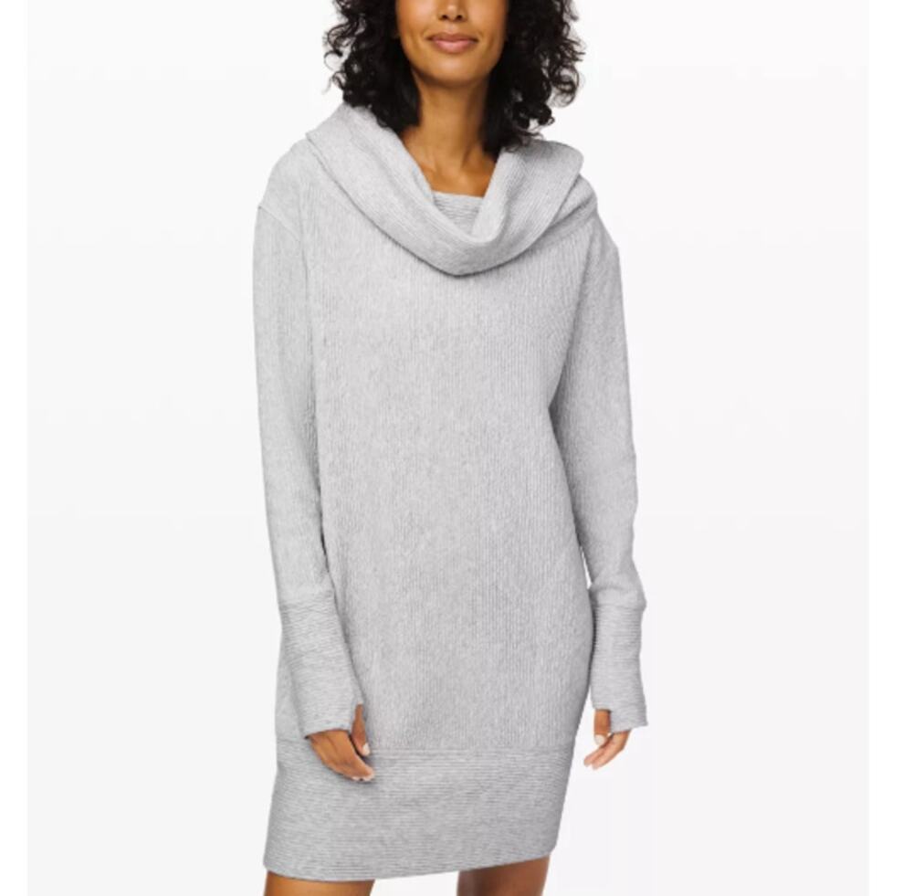 Lululemon Women's Gray Along The Way Oversized Sweater Dress Size XS